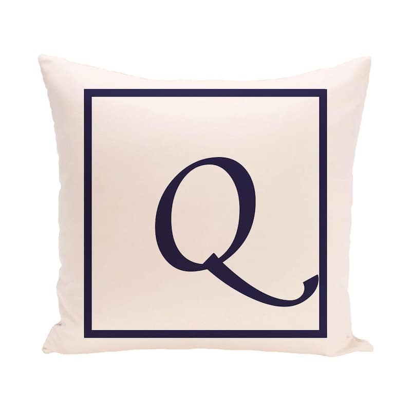 16 x 16-inch Monogram Print Decorative Pillow - Q