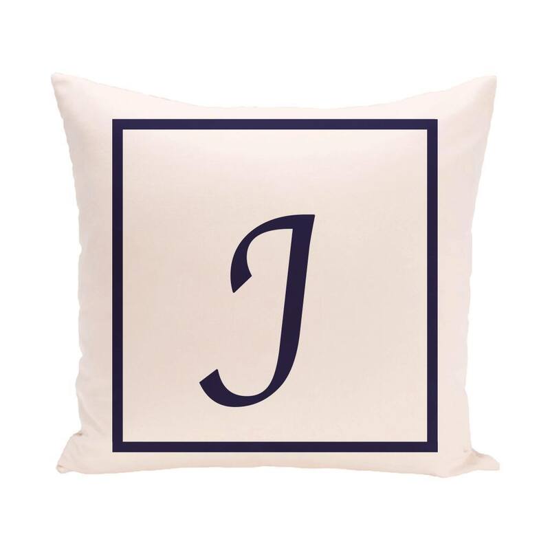 16 x 16-inch Monogram Print Decorative Pillow - J