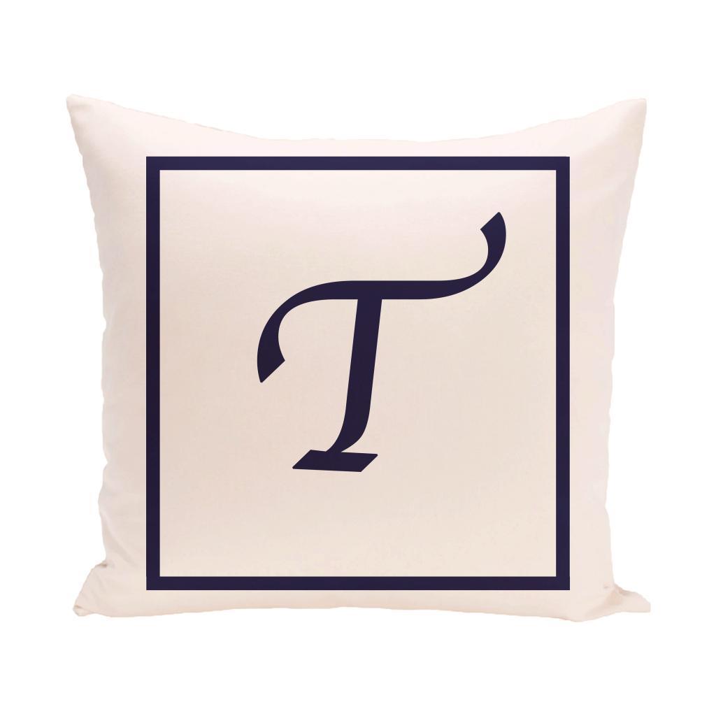 16 x 16-inch Monogram Print Decorative Pillow - W