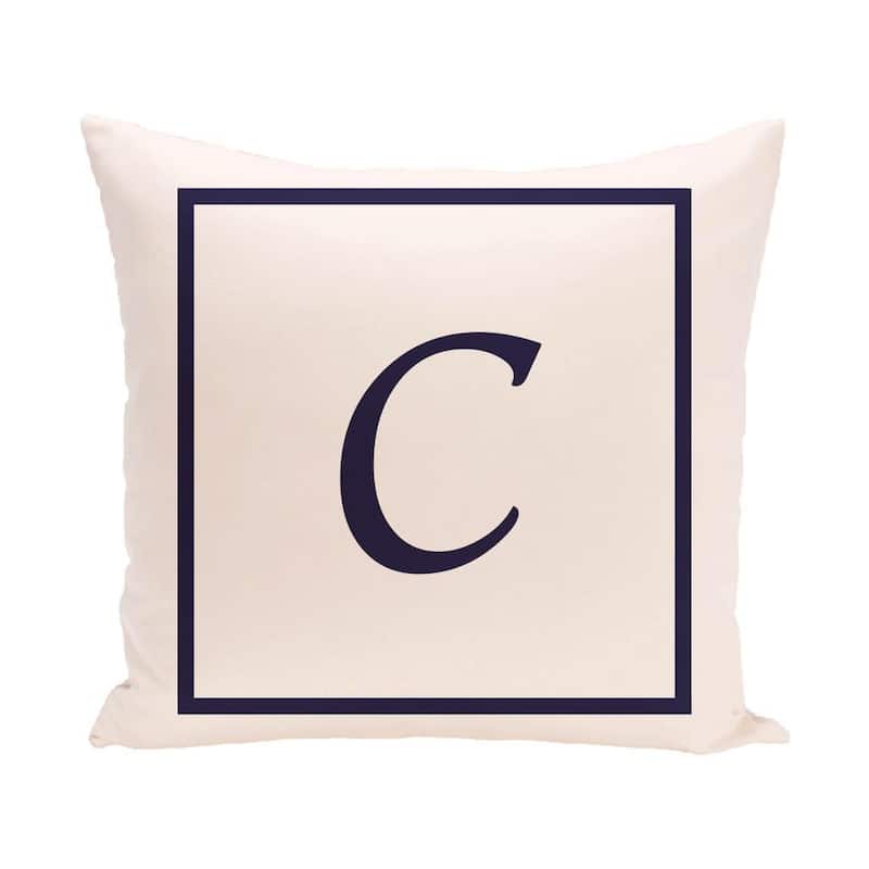 16 x 16-inch Monogram Print Decorative Pillow - C