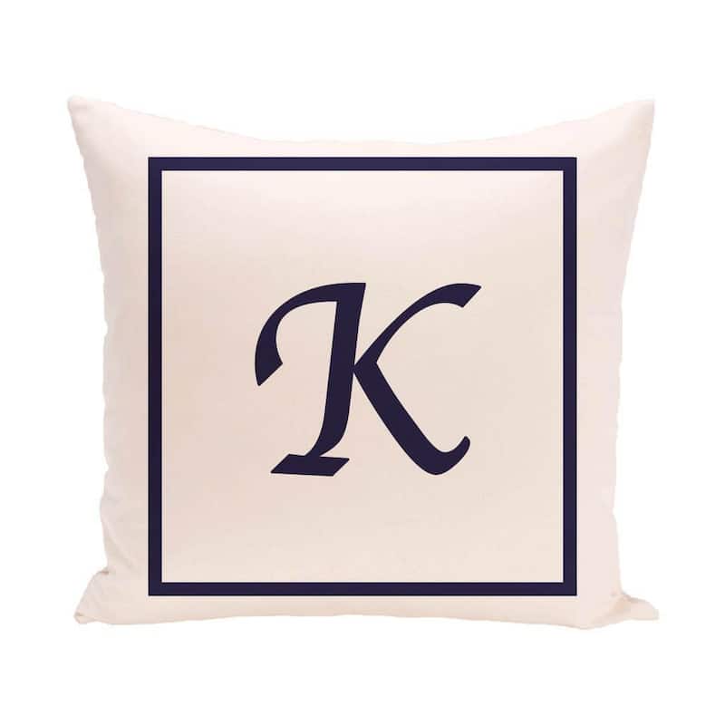 16 x 16-inch Monogram Print Decorative Pillow - K