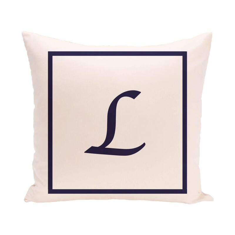 16 x 16-inch Monogram Print Decorative Pillow - L