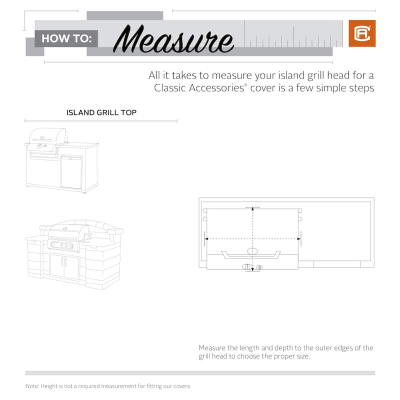 Classic Accessories Black Cover for Built-In Grills