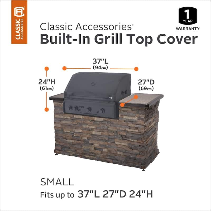 Classic Accessories Black Cover for Built-In Grills