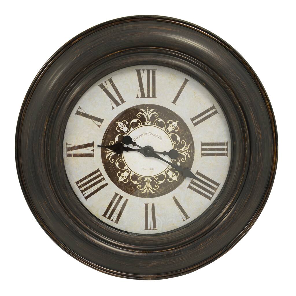 Distressed Ornate Blue 30-inch Wall Clock