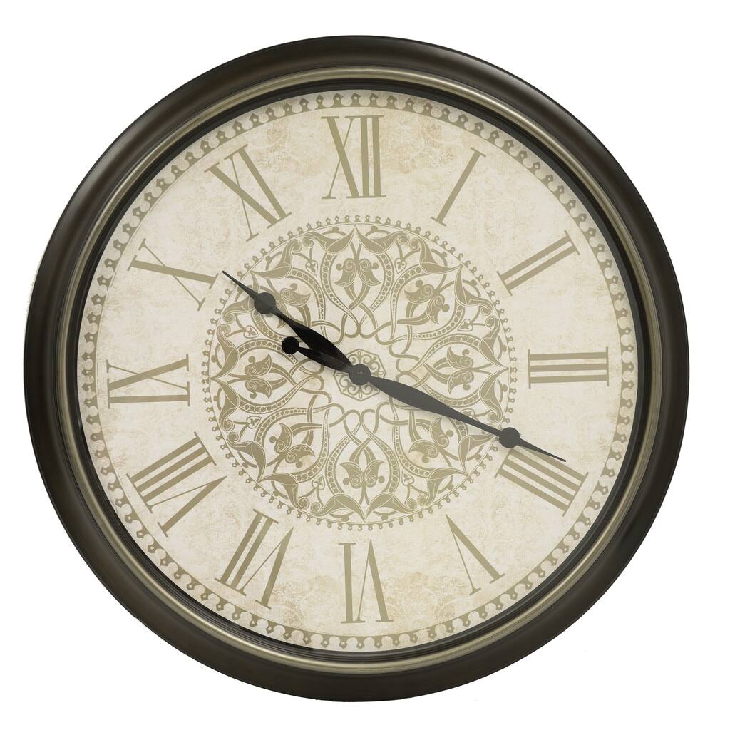 Distressed Baroque 30-inch Wall Clock