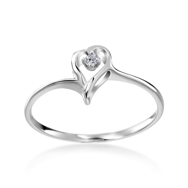 Shop SummerRose 14k White  Gold  Diamond Accent Heart  Ring  