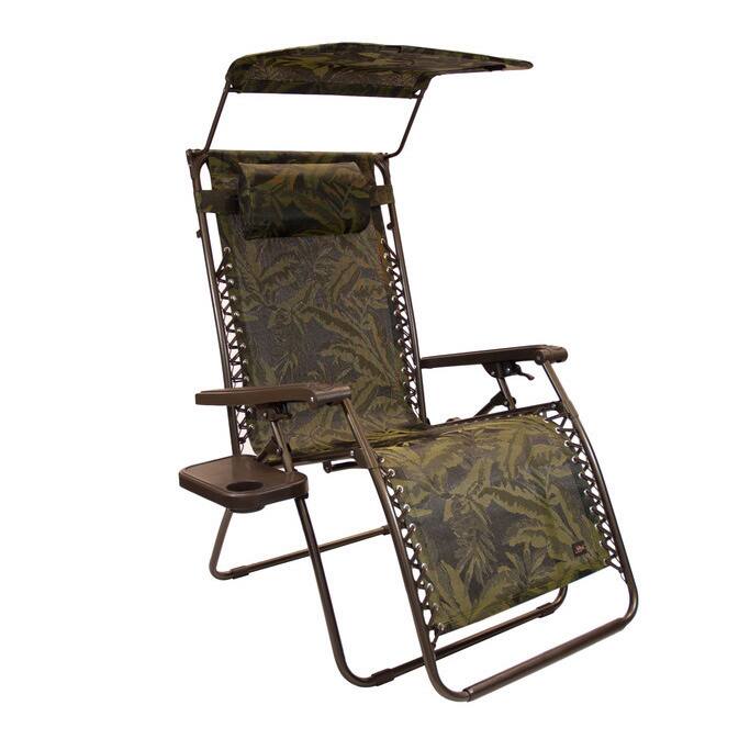 Extra Wide Gravity Lounge Chair with Sunshade and Side Table