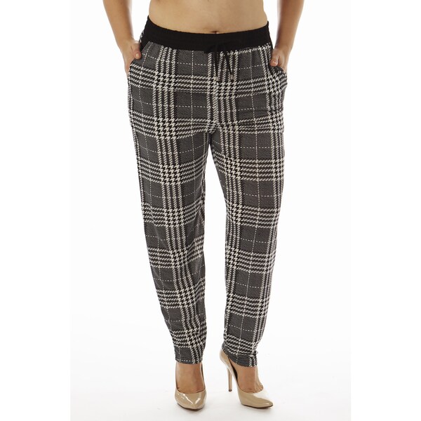 plus size plaid joggers