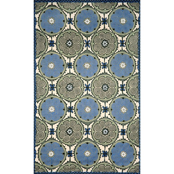 Liora Manne Ornamental Circles Outdoor Rug (3'6 x 5'6) - 3'6 x 5'6