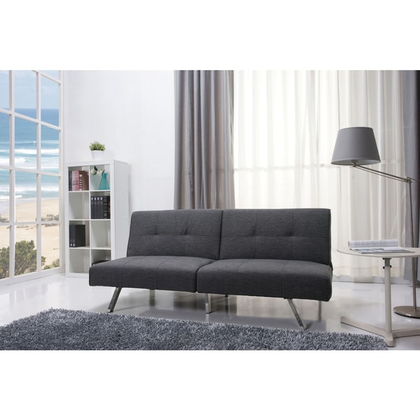 Victorville Grey Foldable Futon Sofa Bed