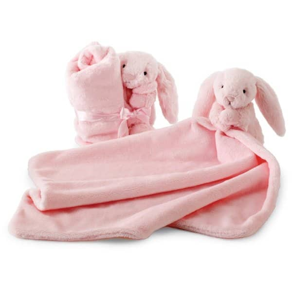 slide 1 of 1, Jellycat Bashful Pink Bunny Soother Blankie