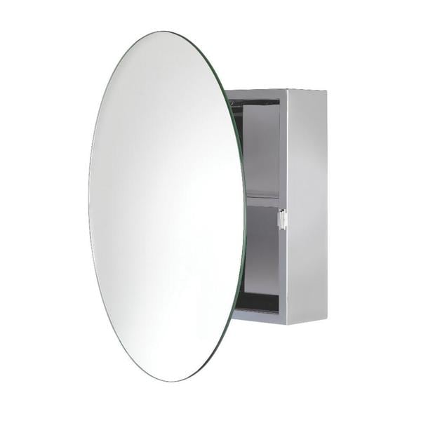 shop croydex severn circular mirror medicine cabinet surface mount