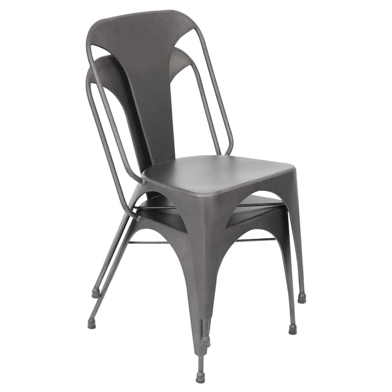 LumiSource Austin Industrial Dining Chair (Set of 2) - Grey
