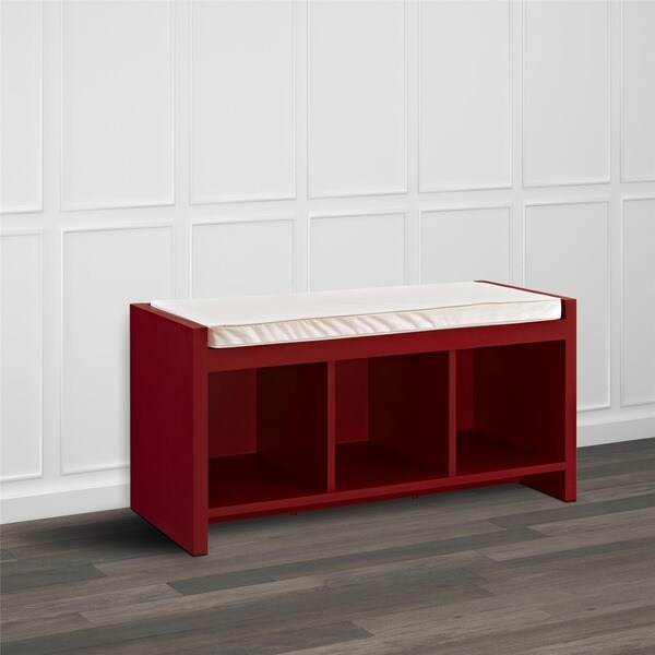 Avenue Greene Birchmont Red Entryway Storage Bench With Beige Avenue Greene Birchmont Red Entryway Storage Bench With Beige Cushion