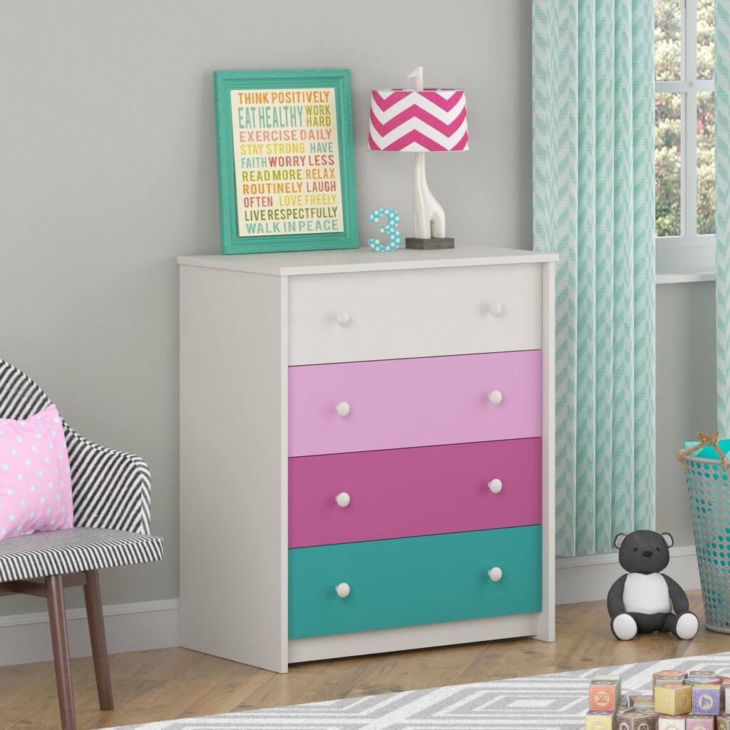 Altra Kaleidoscope Girls 4-drawer Bedroom Chest by Cosco