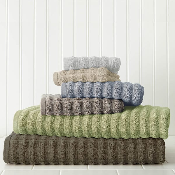 Luxury Spa Collection Wavy Quick Dry 6-Piece Towel Set - Taupe