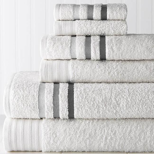 Amraupur Overseas Ombre Stripe 6-Piece Towel Set