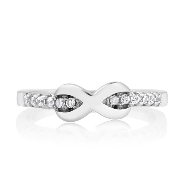 Sterling Silver Cubic Zirconia Infinity Midi Ring