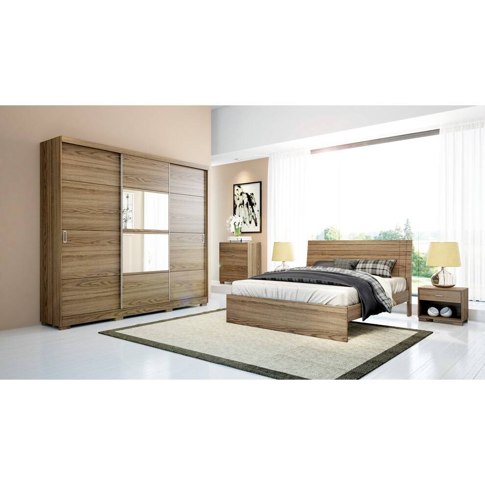 Manhattan Comfort 4-drawer Hudson 3-door Wardrobe