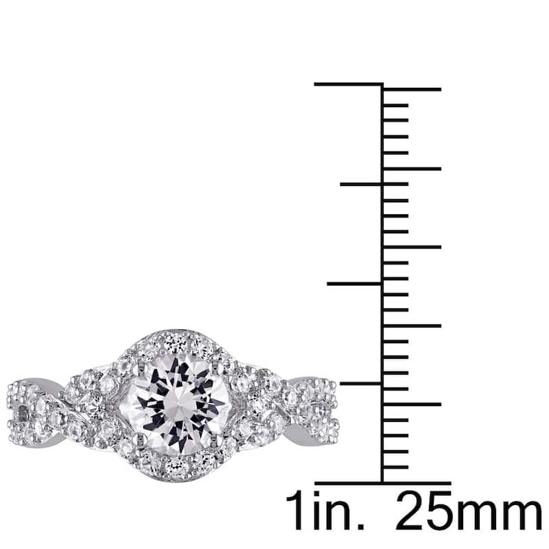 Miadora Sterling Silver Created White Sapphire Ring