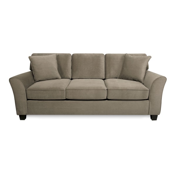 Sofab Muse II Three Seat Sofa with Two Toss Pillows - Overstock ...