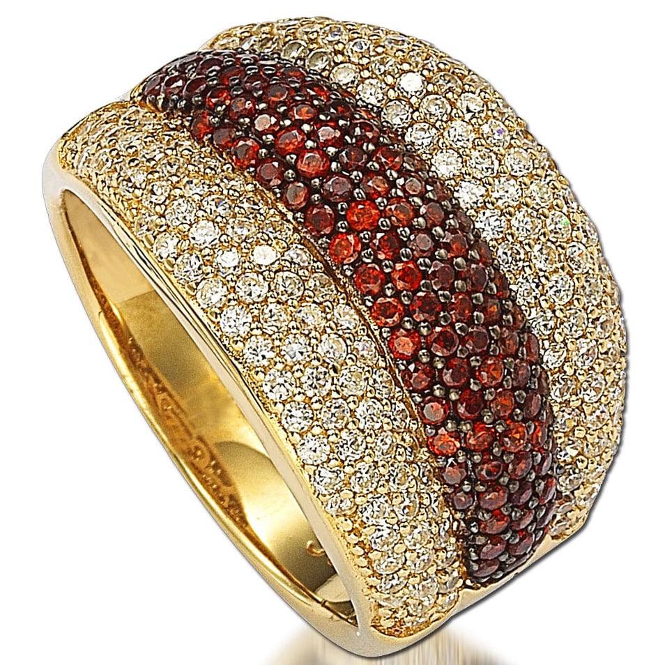 Suzy Levian Gold over Sterling Silver Cubic Zirconia Strawberry 