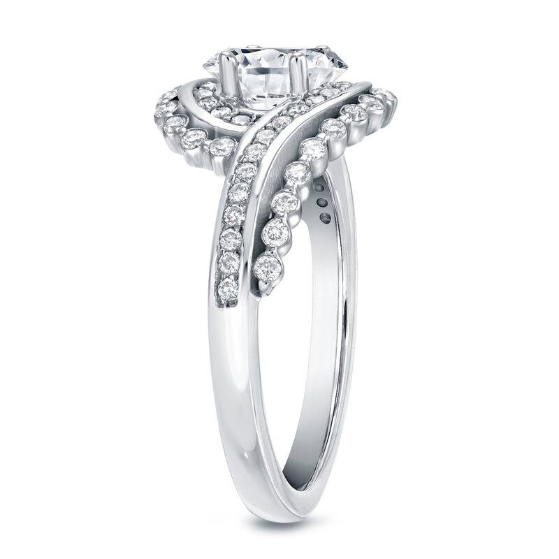 Auriya 14k Gold 3/4ctw Unique Round Diamond Engagement Ring
