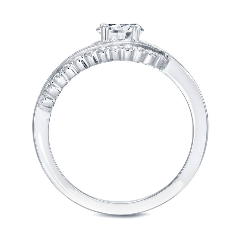 Auriya 14k Gold 3/4ctw Unique Round Diamond Engagement Ring
