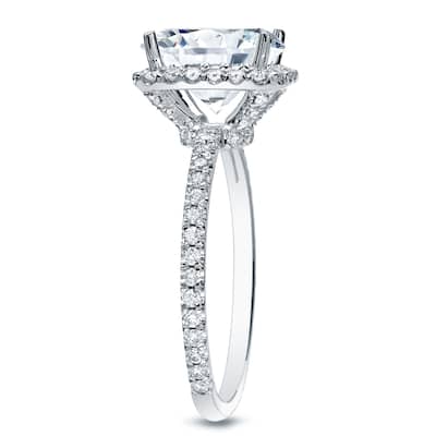 Auriya 18k Gold 3ctw Cushion-cut Halo Diamond Engagement Ring Certified (H-I, SI1-SI2)