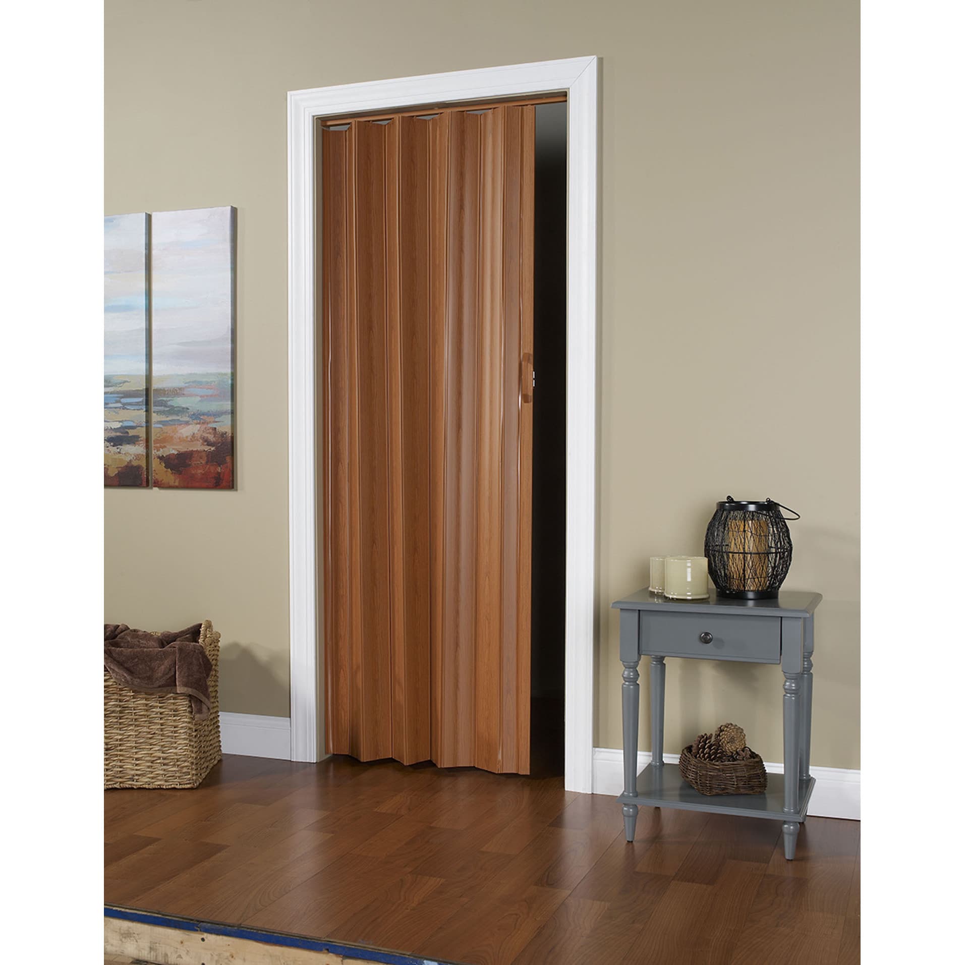 Spectrum Via Fruitwood PVC Folding Closet Door Accordion Door 36 x 80