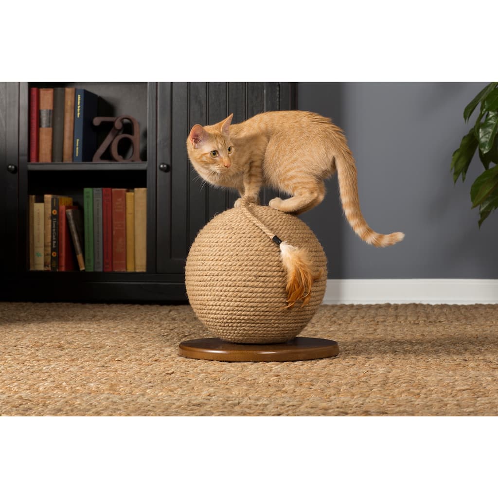 Prevue Pet Products Kitty Power Paws Sphere with Tassel Cat Toy 7130 - Natural