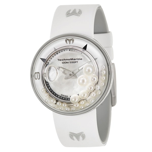 TechnoMarine Womens Aquasphere Stainless Steel and Diamonds Swiss