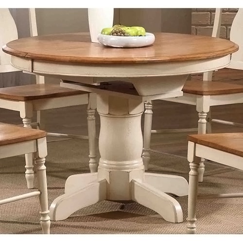 Iconic Furniture Antiqued Caramel Biscotti Round Dining Table Multi Iconic Furniture Antiqued Caramel Biscotti Round Dining Table Multi