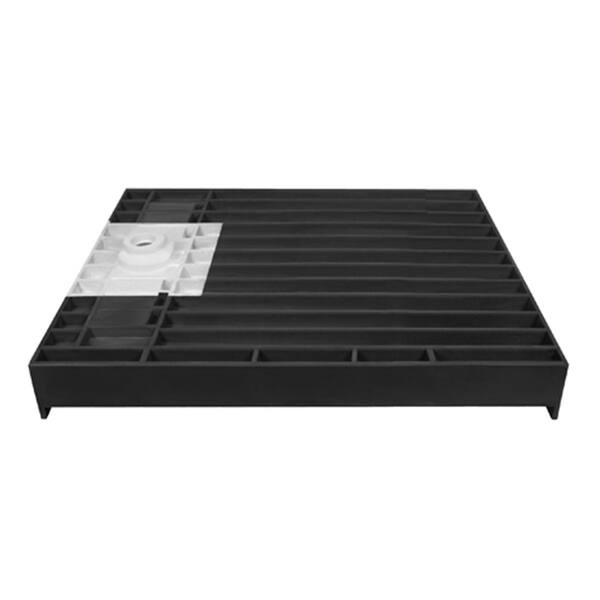 WonderFall Trench 36 x 36 Single Curb Shower Pan Right Drain - Bed Bath ...