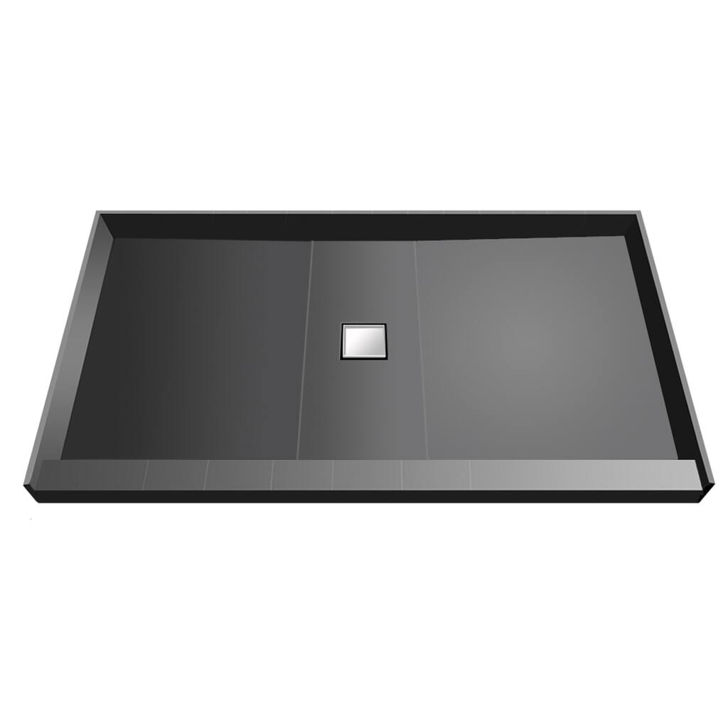 Wonder Drain 42 x 60 Single Curb Shower Pan Tileable Center Top