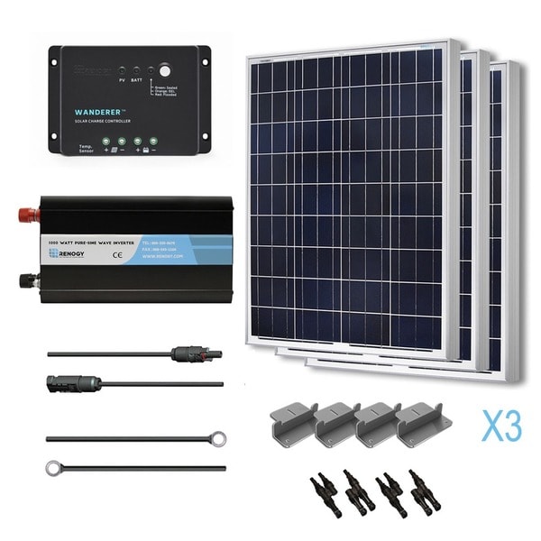 Renogy Complete Solar Kit 300W Polycrystalline 12V   17262614