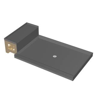 Tile Redi Shower Stalls Kits Online At Our Base N Bench 42x60 Shower Pan Center Drain Single Curb W Seat