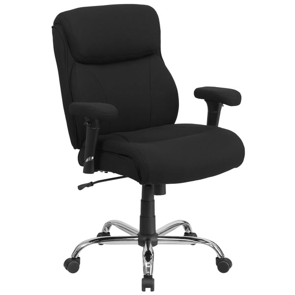 Big & Tall 400 lb. Rated Mid-Back Black Fabric Ergonomic Task Office Chair
