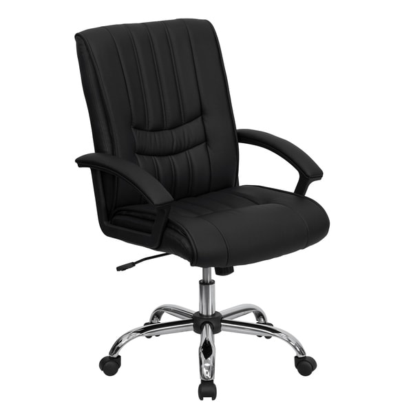 Mid-Back LeatherSoft Swivel Adjustable Height Manager's Office Chair