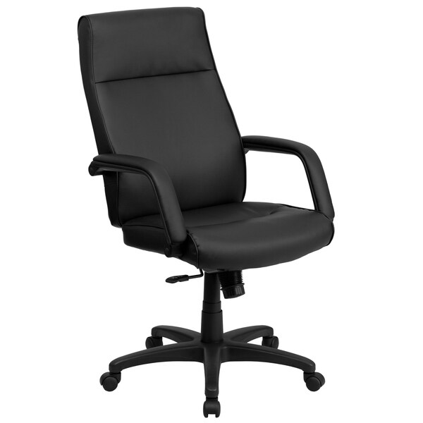 High Back LeatherSoft Ergonomic Office Chair w/Memory Foam Padding &Arms