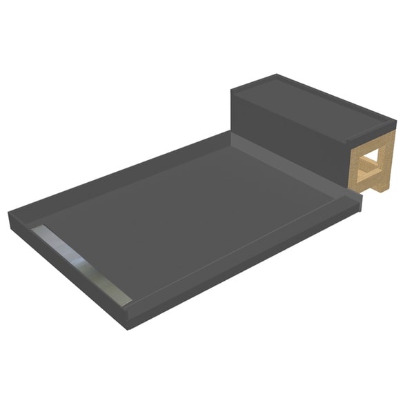 Shop Base'N Bench 42x60 Shower Pan Left Tileable Trench w Seat Free