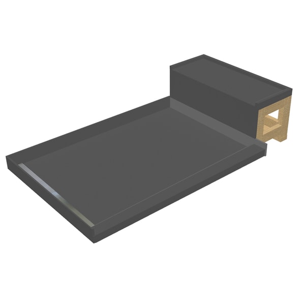 Base'N Bench 36x60 WonderFall Trench Left Drain Base w Seat