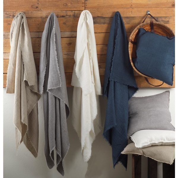 Shop Waffle Weave Linen Throw Blanket - Free Shipping Today - Overstock ...