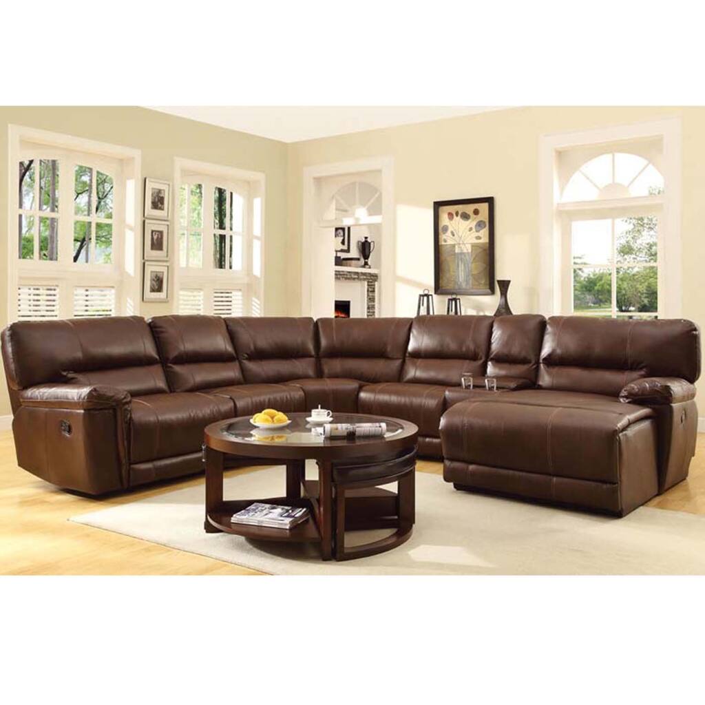 Hardy Bonded Leather Reclining Sectional with Chaise