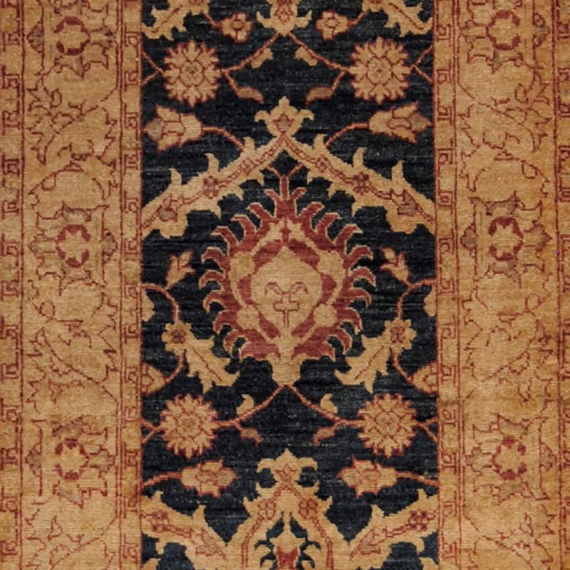 HERAT ORIENTAL Handmade One-of-a-Kind Vegetable Dye Oushak Wool Rug - 2'9 x 10'2