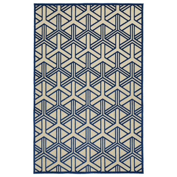 Indoor/Outdoor Luka Navy Dimensions Rug - 2'1" x 4'
