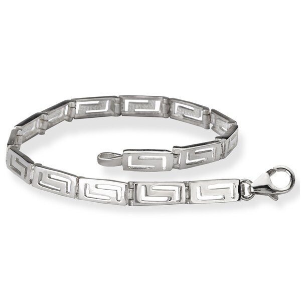 Avanti Sterling Silver Greek Key Link Bracelet Free Shipping Today
