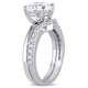 preview thumbnail 5 of 8, Miadora 10k White Gold Created White Sapphire Solitaire Bridal Ring Set