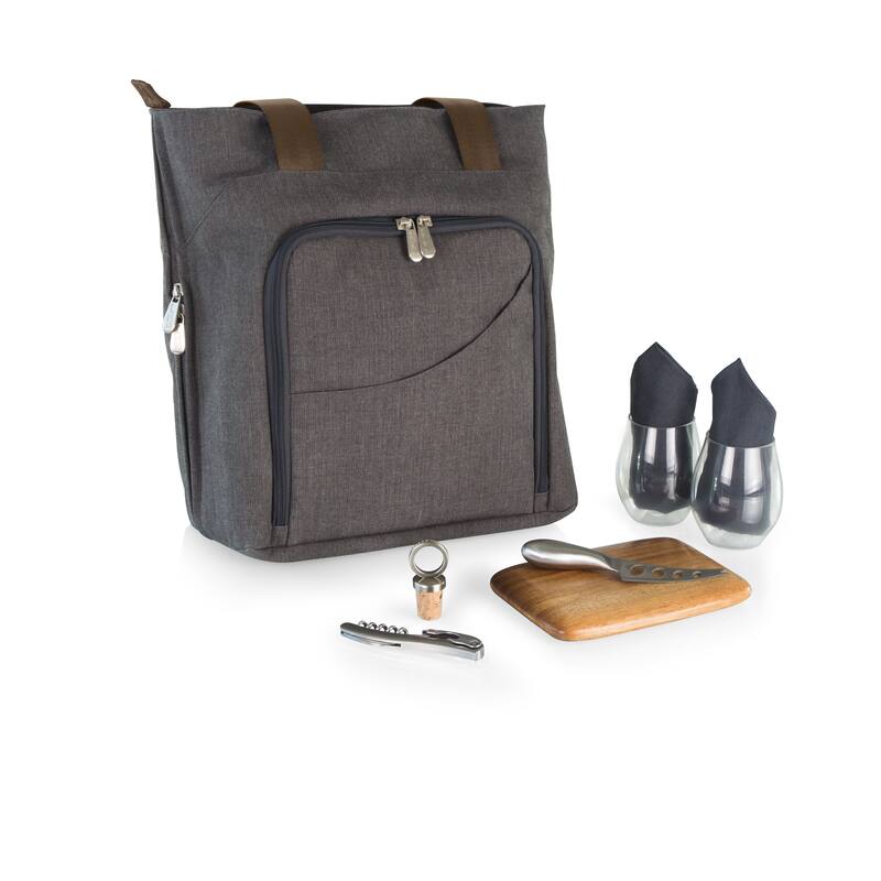 Picnic Time Grey Sonoma Wine and Cheese Tote
